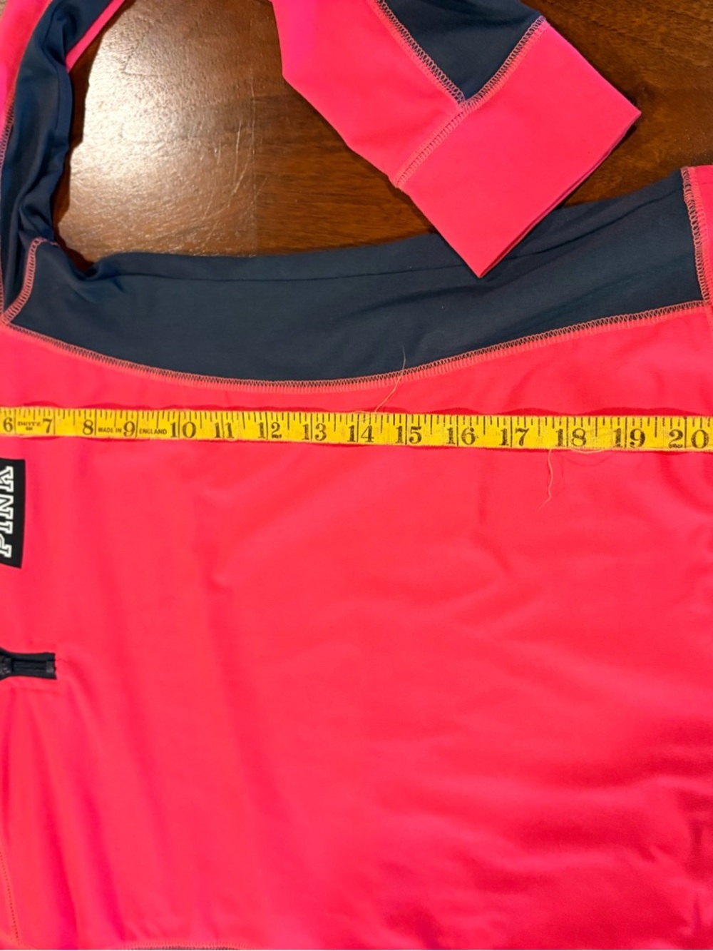 PINK Hot Pink & Black Half-Zip Pullover, active wear, size sm - Picture 4 of 4